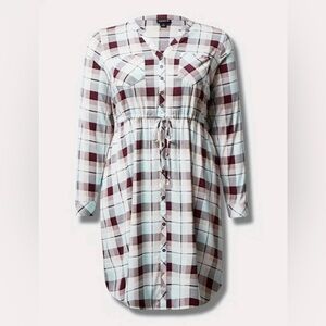 Torrid Plaid Button-Up shirt Dress